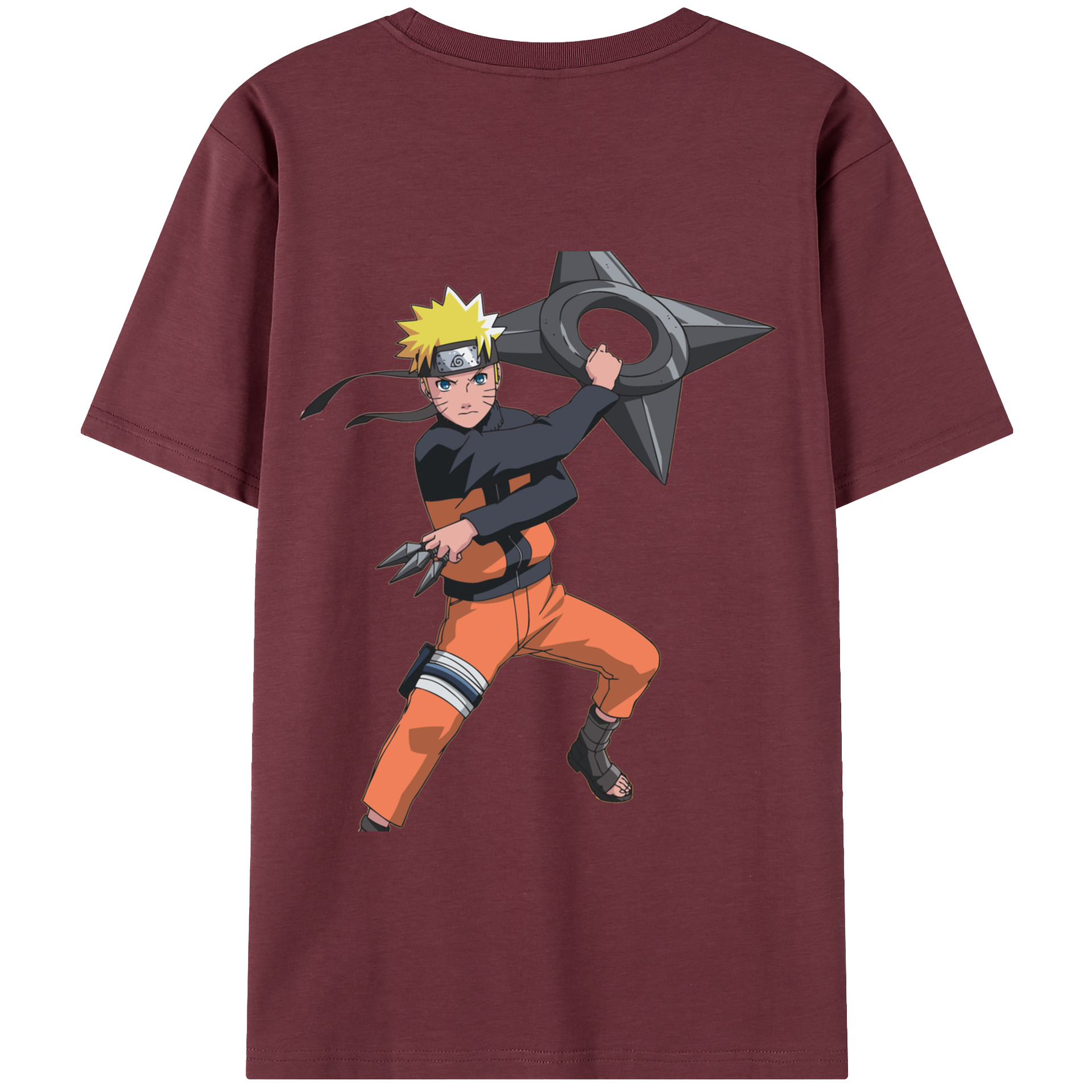 （画像用） NARUTO -ナルト- うずまき ナルト Uzumaki Naruto 綿100％半袖Tシャツ（背面プリント）